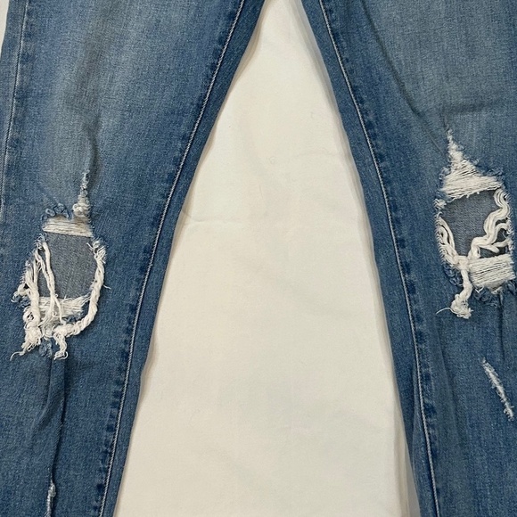 I&M Black Label Size 7 Women's Straight Leg Cropped Jeans Raw Hem Distressed - Picture 13 of 13